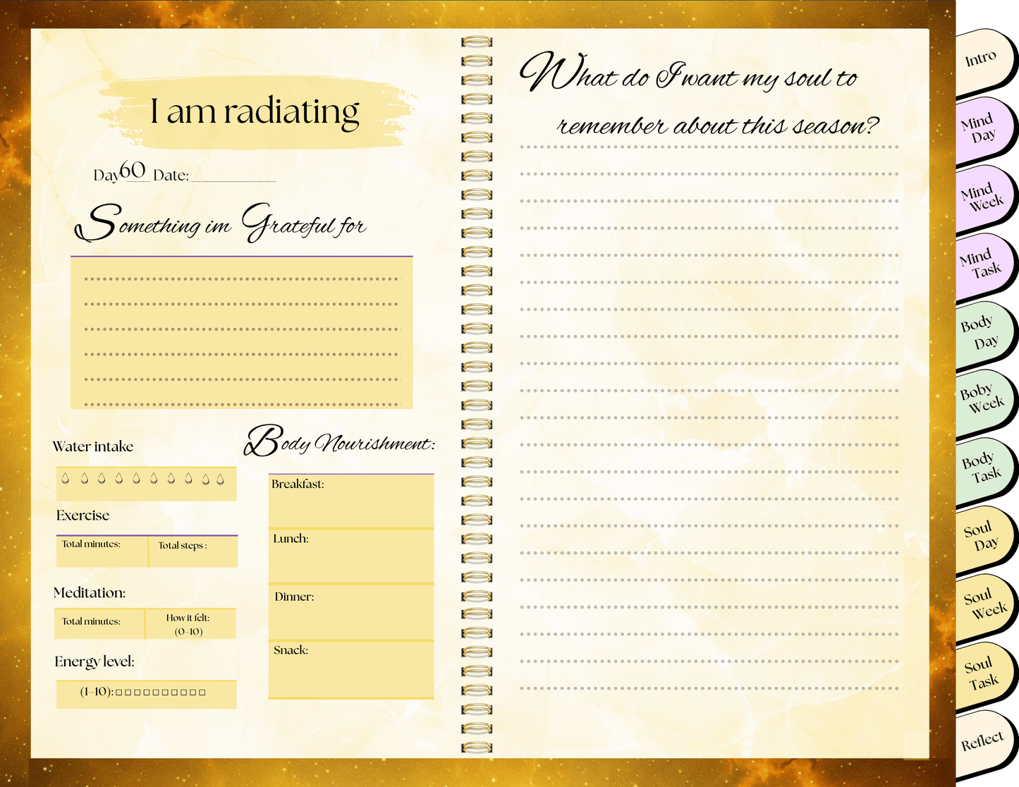 ✨ 75 Day Mind • Body • Soul Digital Journal